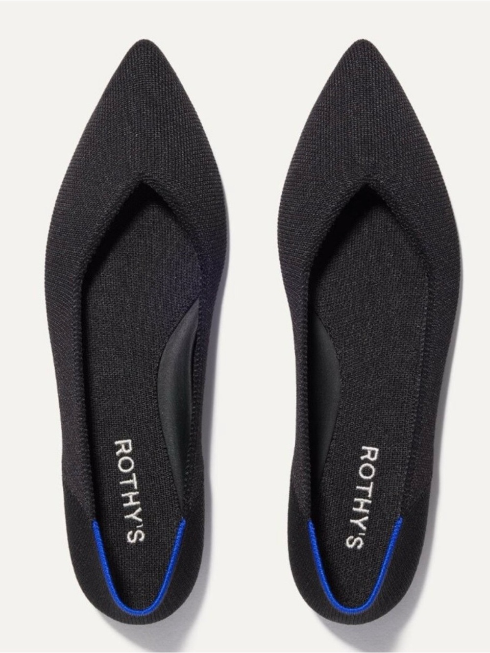 Rothy's The Point Black Knit Pointed Toe Ballet Flats Womens 11 Washable Classic